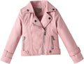 Girls Leather Jacket Children Motorcycle Jacket Faux Leather Coat