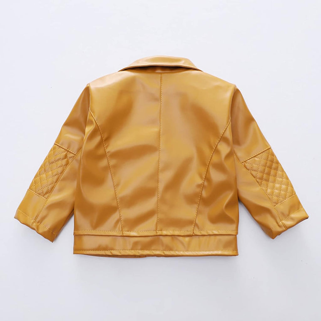 Toddler Baby Boys Girls Motorcycle Faux Leather Jackets Zip Coat Winter Fashion Outwear