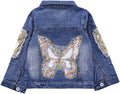 3-10Years Little Big Girls Spring Autumn Embroidered Denim Jacket