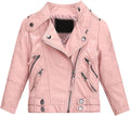 Kids Girl Spring Pu Leather Jacket Motorcycle Coat For Boy Faux Leather Jacket Warm Jackets Girls