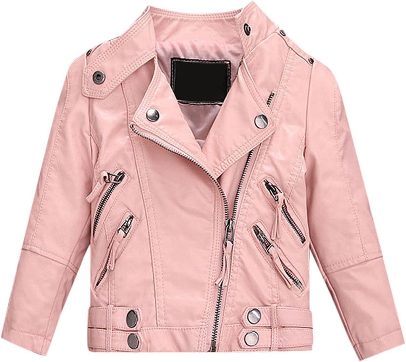 Kids Girl Spring Pu Leather Jacket Motorcycle Coat For Boy Faux Leather Jacket Warm Jackets Girls