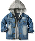 Little Boys Girls Hooded Zipper Denim Coats Kids Jeans Jacket Outerwear Tops