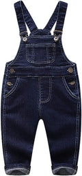 Baby & Little Boys/Girls Blue & Black Denim Overalls,Jean Workwear