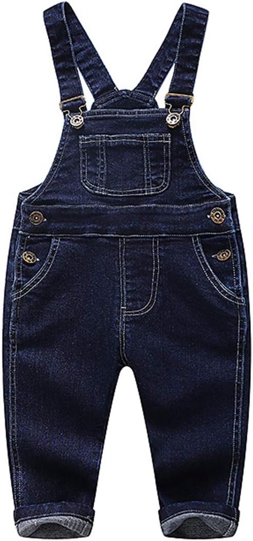 Baby & Little Boys/Girls Blue & Black Denim Overalls,Jean Workwear