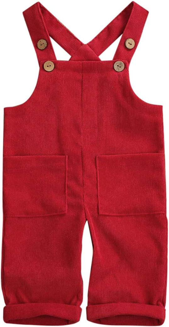 Toddler Baby Boy Girls Solid Overalls Romper Jumpsuit Suspender Bib Pants One-Piece Outift Clothes