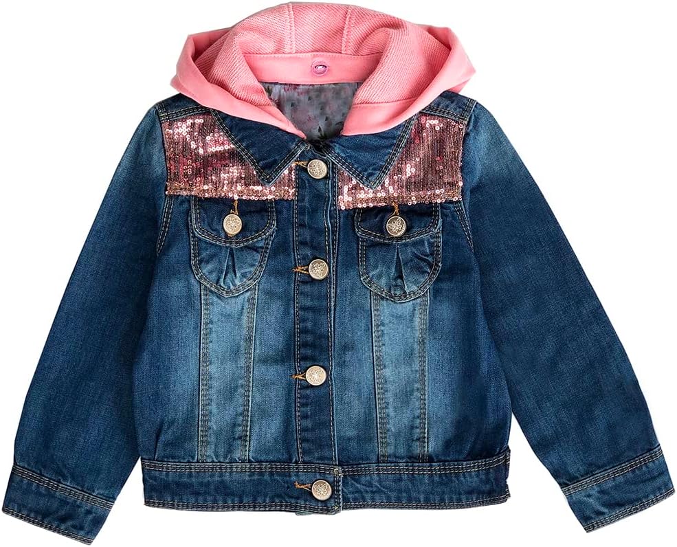 2-11Y Little&Big Girls Sequin Outerwear Embroidery Denim Jacket