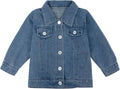 Toddler Baby Boys Girls Jean Jacket Kids Denim Jacket Long Sleeve with Button Outwear Top Coat Outfit 18 Month-7 Years