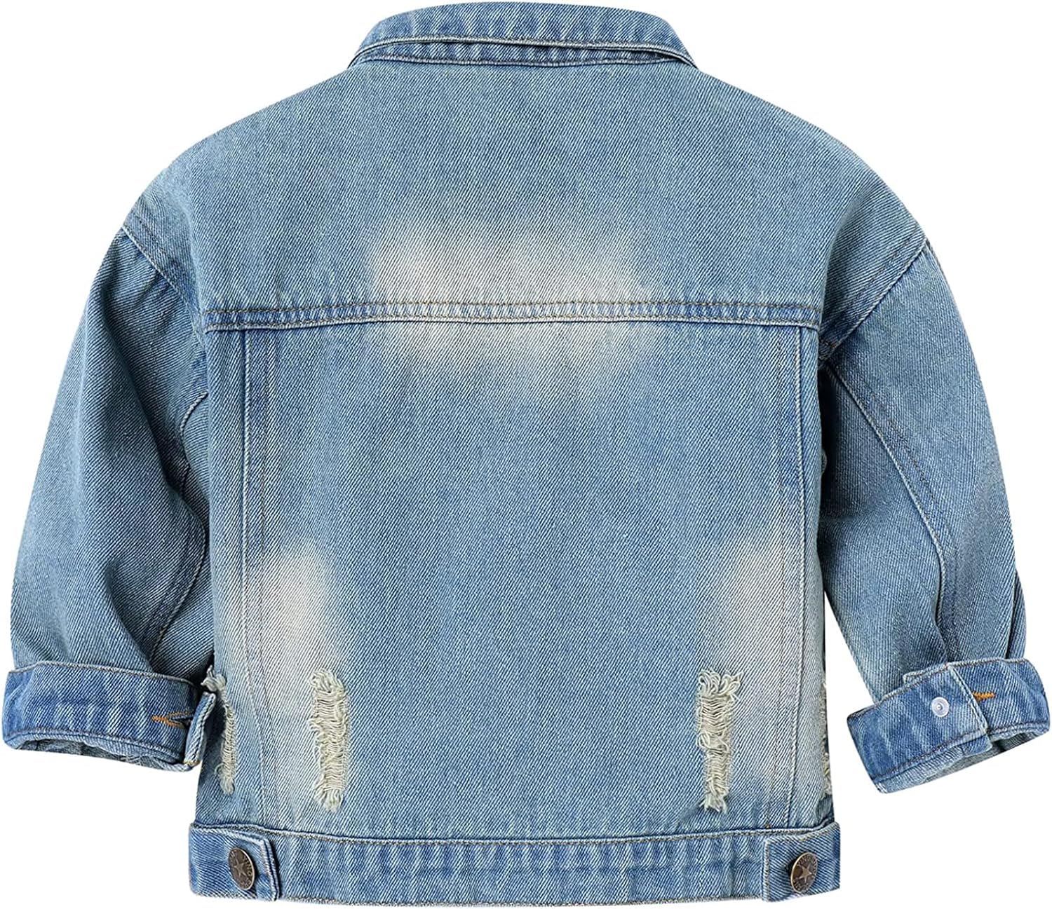 Baby Boys Girls Denim Jacket Kids Toddler Button Down Jeans Jacket Top Coat Outerwear