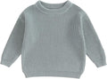 Baby Girl Boy Toddler Knit Sweater Cute Round Neck Long Sleeve Blouse Pullover Oversized Sweatshirt Warm Kids Tops