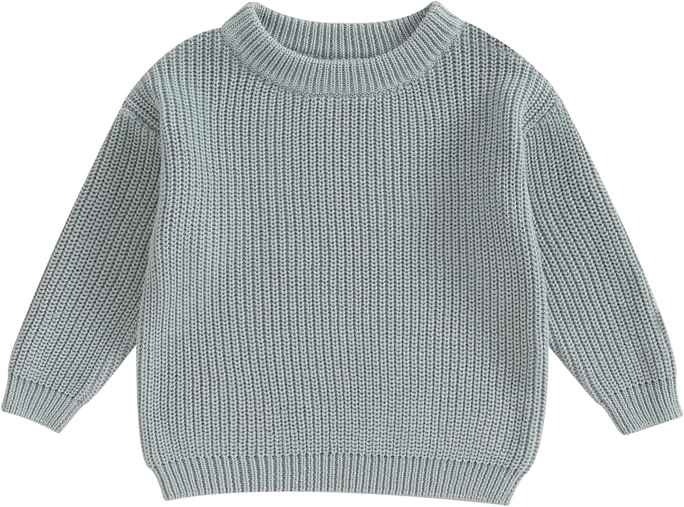 Baby Girl Boy Toddler Knit Sweater Cute Round Neck Long Sleeve Blouse Pullover Oversized Sweatshirt Warm Kids Tops