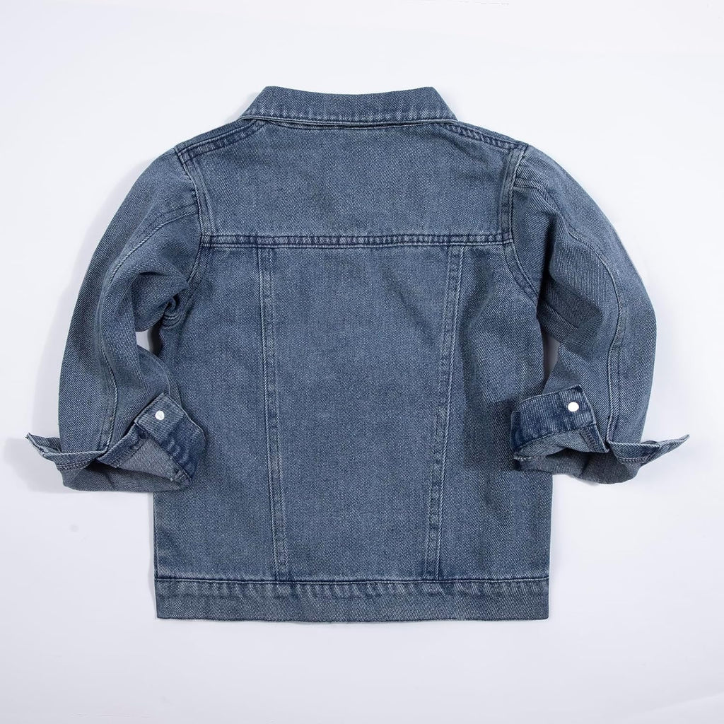 Toddler Baby Boys Girls Jean Jacket Kids Denim Jacket Long Sleeve with Button Outwear Top Coat Outfit 18 Month-7 Years