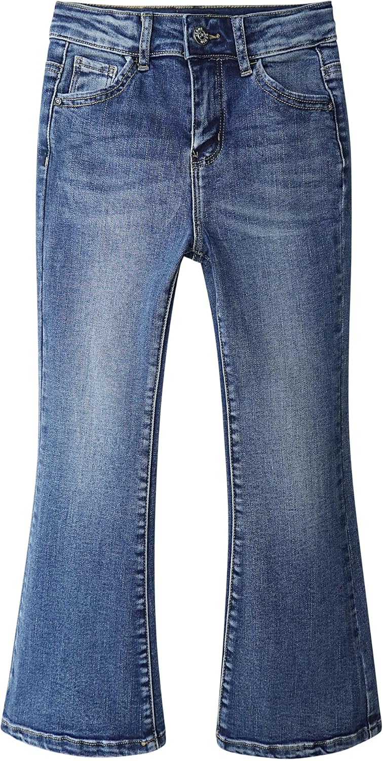 Girls Jeans, 18M-14T Wide Size Range Bell-Bottomed Micro Flared Stretchy Denim Pants