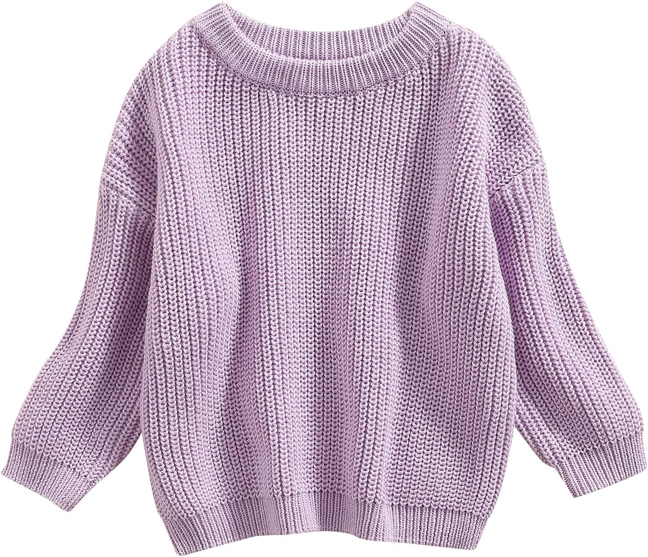 Toddler Baby Girl Boys Sweater Round Neck Long Sleeve Candy Color Knitted Pullover Tops Autumn Winter Sweatshirt