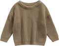 Toddler Baby Girl Boy Knit Sweater Round Neck Long Sleeve Pullover Sweatshirt Fall Winter Clothes