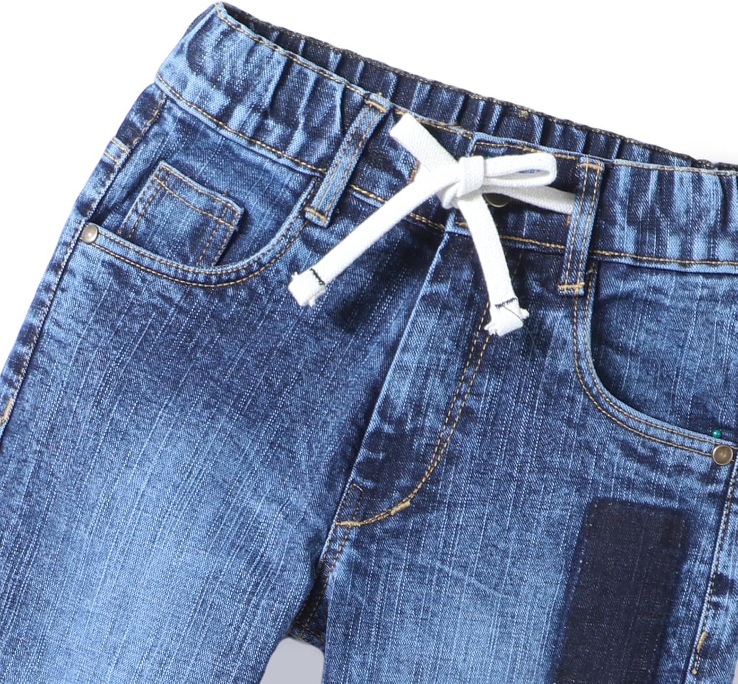 Boys Jeans with Inner Elastic in Stretchable Denim Fabric Slim Fit
