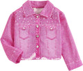Toddler Girl's Casual Long Sleeve Button Down Jacket Lapel Collar Outwear(No Denim)