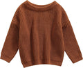 Toddler Infant Baby Girl Boy Knit Sweater Solid Color Oversized Crewneck Warm Pullover Sweatshrit Fall Winter Tops