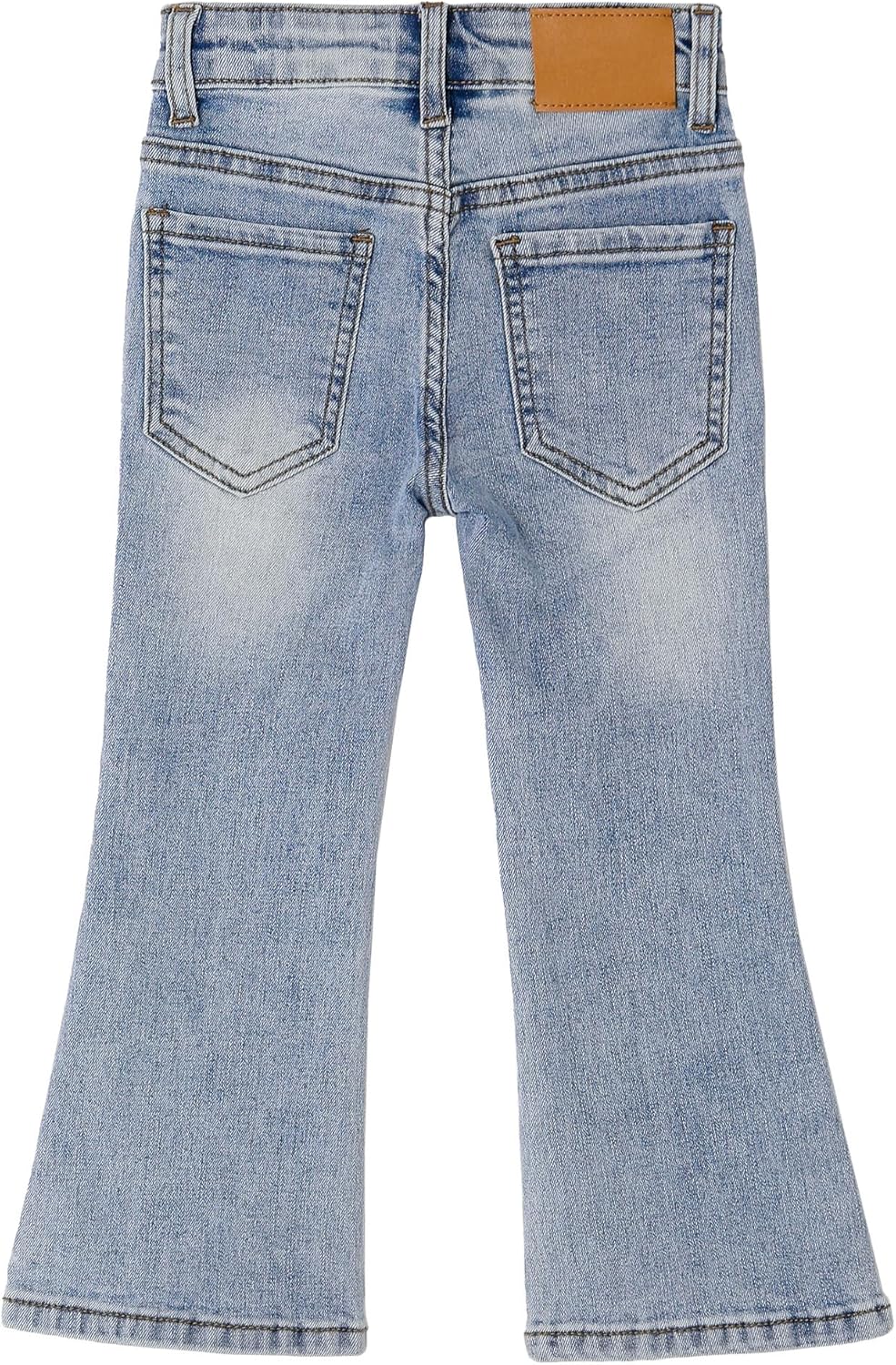 Baby Little Girls Flared Slim Fit Jeans, 18M-6T Bell-Bottom Stretchy Denim Pants