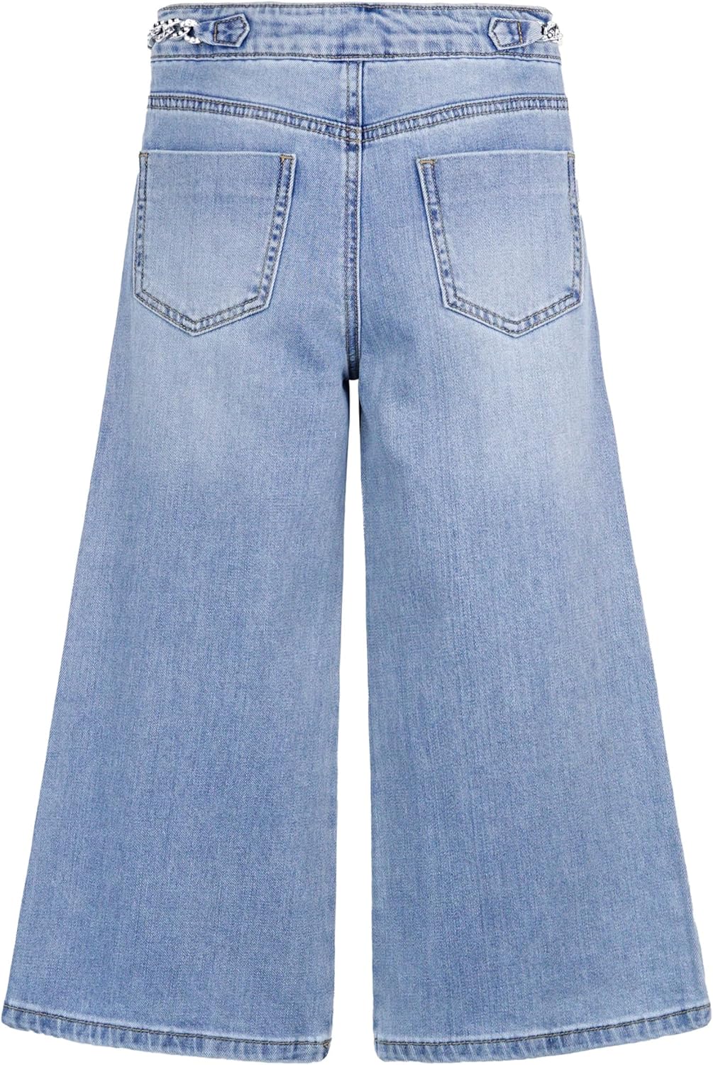 Girls Slim Fit Jeans,6T-14T Flash Chain Wide Leg Denim Pants Wide Leg Denim Pants