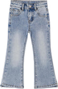 Baby Little Girls Flared Slim Fit Jeans, 18M-6T Bell-Bottom Stretchy Denim Pants