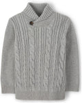 Boys and Toddler Long Sleeve Cable Knit Shawl Sweater