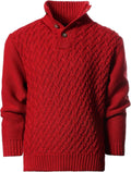 Kids and Boys Mock Neck Pullover Knitted Sweater
