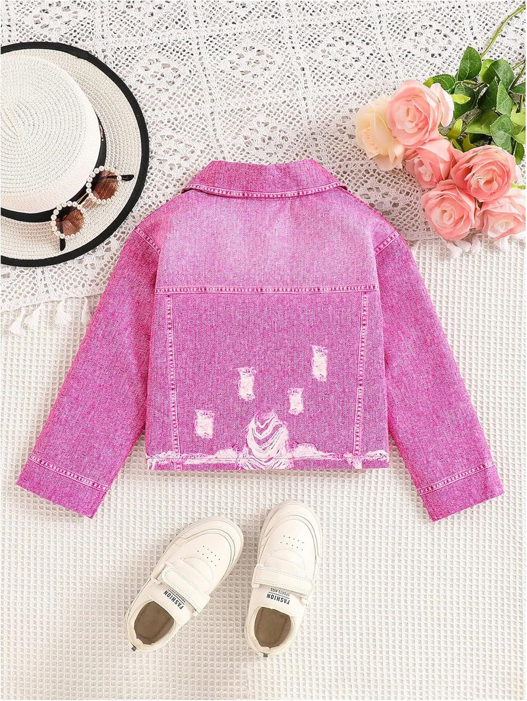 Toddler Girl's Casual Long Sleeve Button Down Jacket Lapel Collar Outwear(No Denim)